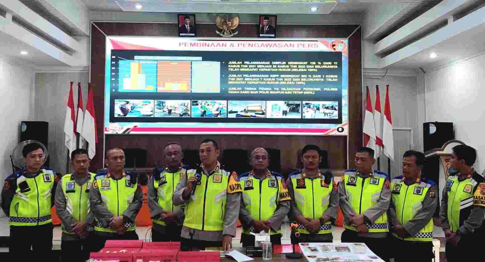 Pelanggaran Disiplin Personel Jajaran Polres Karo Meningkat 136 persen Pelanggaran Disiplin Personel Jajaran Polres Karo Meningkat 136 persen