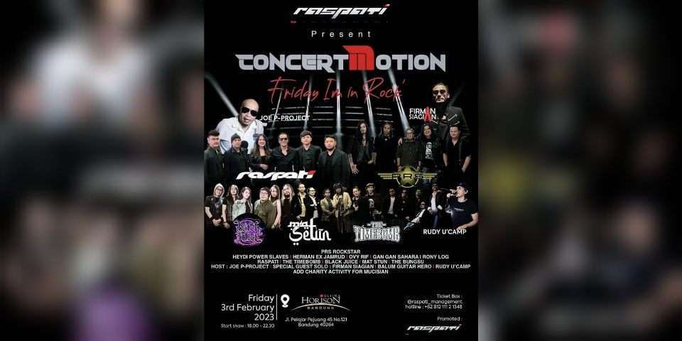 Raspati Management Sambut Kebangkitan Rock dengan Concertmotion “Friday Im in Rock” Raspati Management Sambut Kebangkitan Rock dengan Concertmotion “Friday Im in Rock”