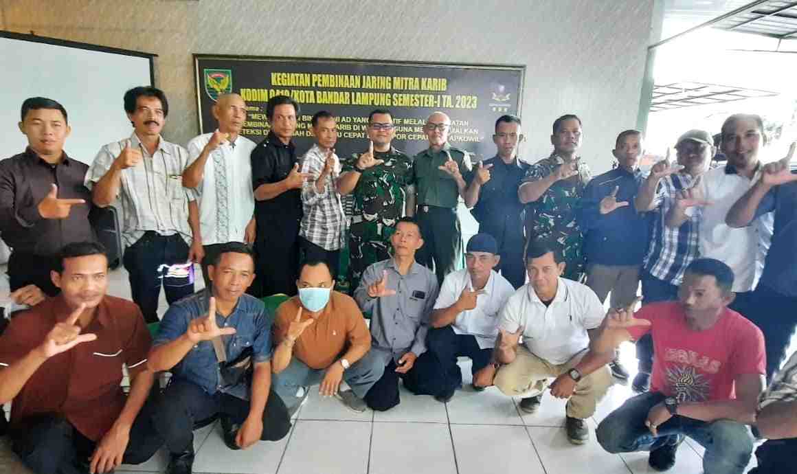 Kodim 0410/KBL Gelar Kegiatan Pembinaan Jaring Mitra Karib TW I TA 2023 Kodim 0410/KBL Gelar Kegiatan Pembinaan Jaring Mitra Karib TW I TA 2023