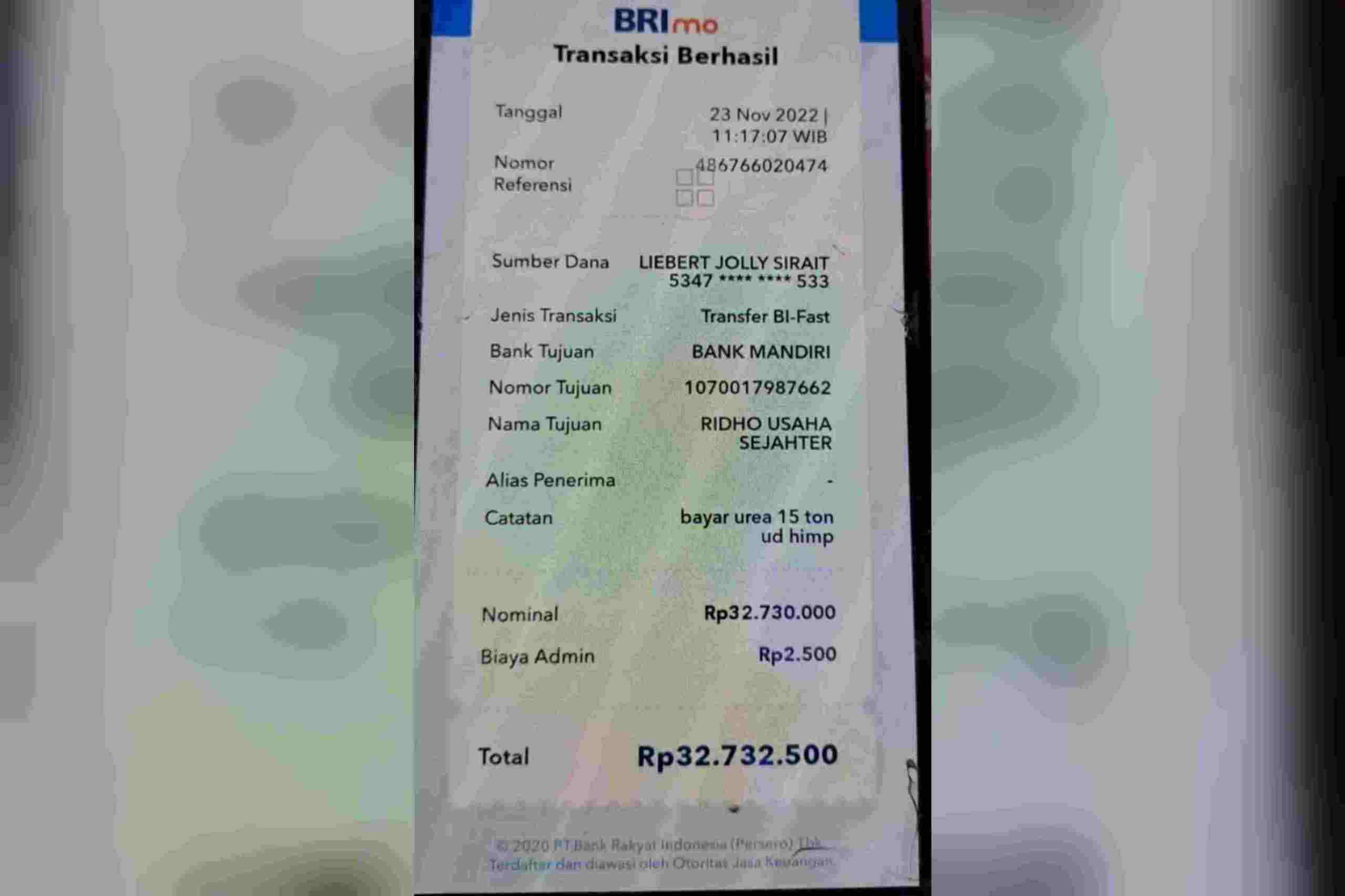 Berdalih Untuk Penebusan Pupuk, Salah Satu Pihak Distrubutor Diduga Gelapkan Dana Pemilik Kios Berdalih Untuk Penebusan Pupuk, Salah Satu Pihak Distrubutor Diduga Gelapkan Dana Pemilik Kios