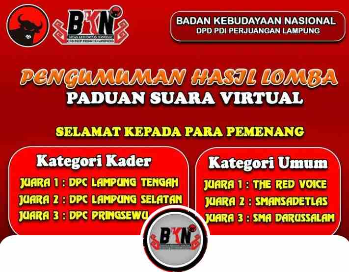Kader DPC Perjuangan Lampung Tengah Sabet Juara 1 Lomba Padus Secara Virtual Kader DPC Perjuangan Lampung Tengah Sabet Juara 1 Lomba Padus Secara Virtual