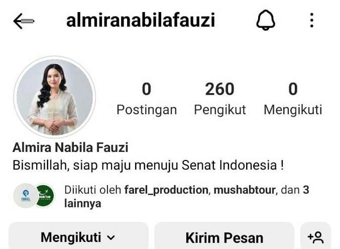 Akun Instagram Palsu Mengatasnamakan Almira Nabila Fauzi Akun Instagram Palsu Mengatasnamakan Almira Nabila Fauzi