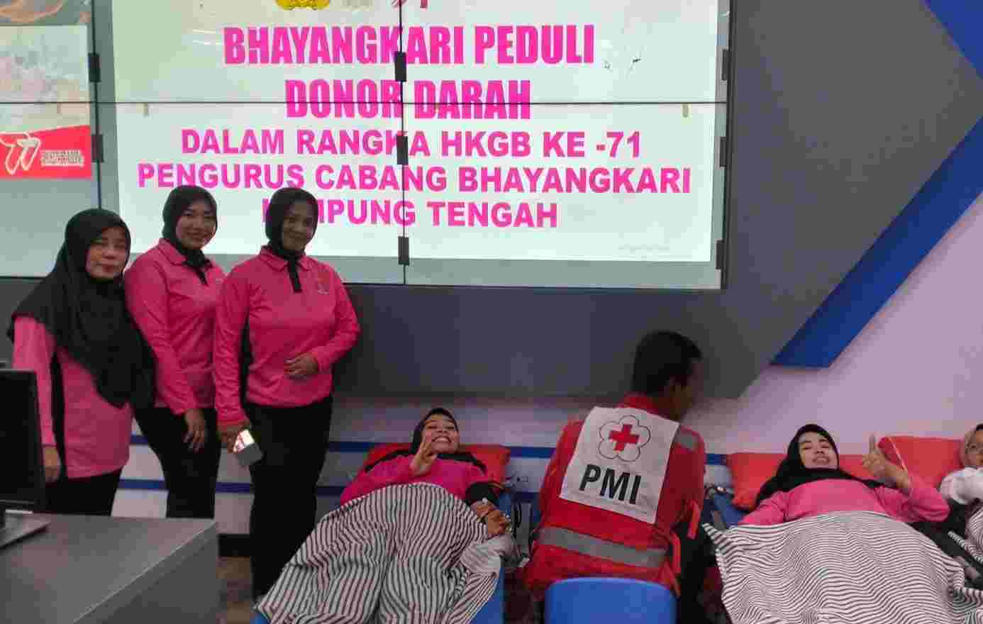 Bhayangkari Polres Lampung Tengah, Selenggarakan Donor Darah Bhayangkari Polres Lampung Tengah, Selenggarakan Donor Darah