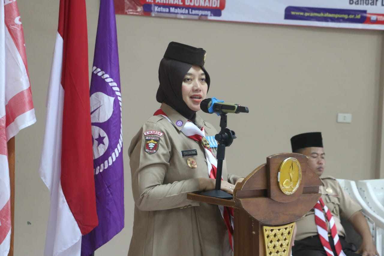 Ketua Kwarda Pramuka Nunik Lepas Kontingen Lampung Ikuti Jambore Pramuka Dunia ke-25 Ketua Kwarda Pramuka Nunik Lepas Kontingen Lampung Ikuti Jambore Pramuka Dunia ke-25