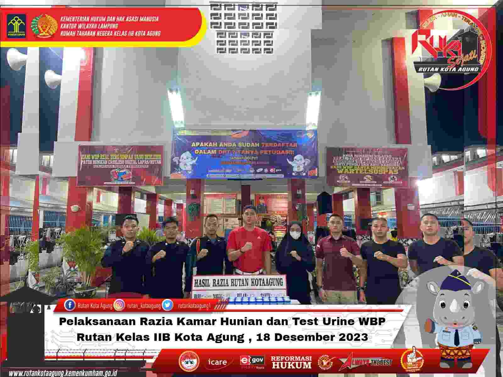 Pastikan Kondusif, Karutan Kota Agung Troling Razia Kamar Hunian dan Tes Urine Pastikan Kondusif, Karutan Kota Agung Troling Razia Kamar Hunian dan Tes Urine