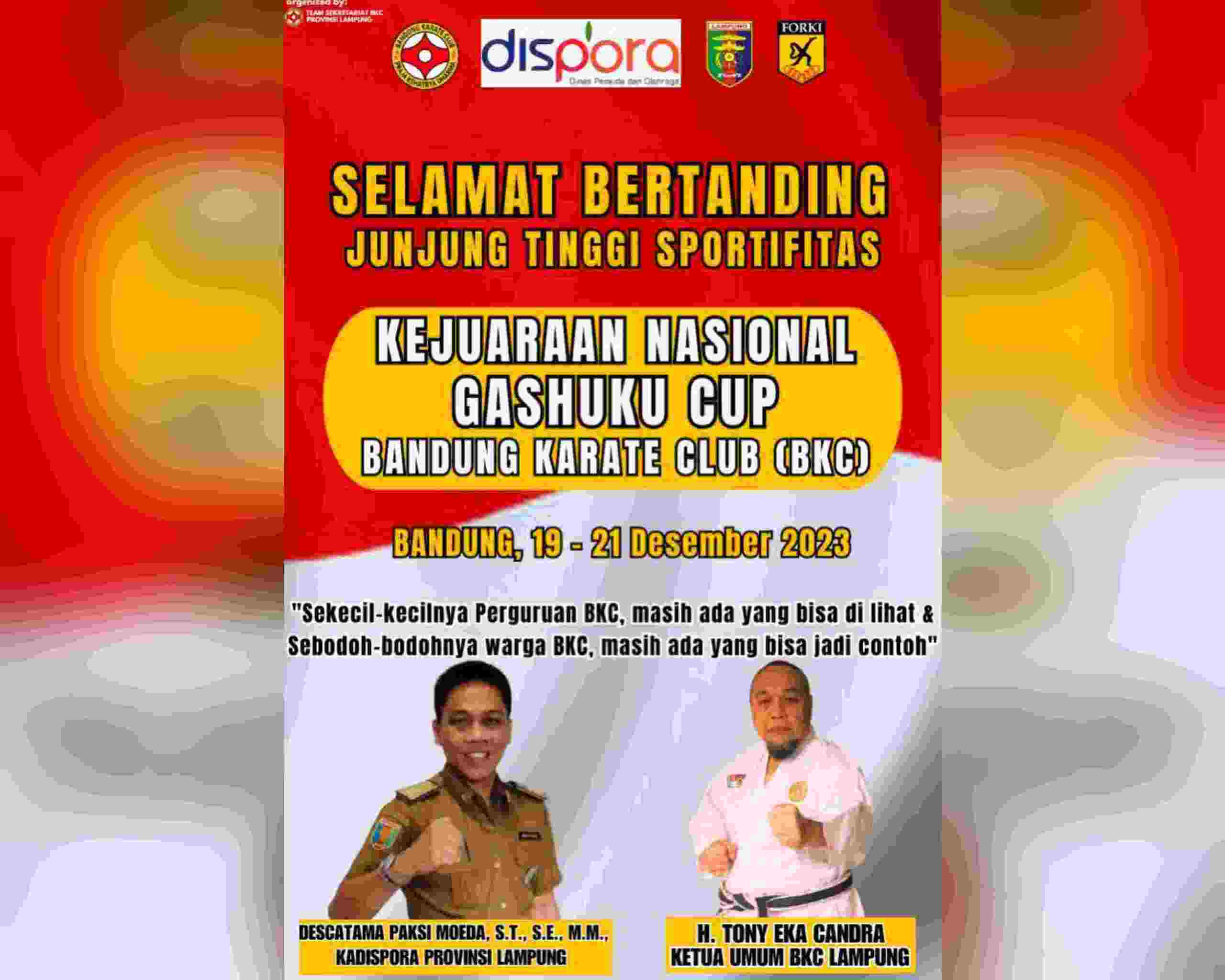 BKC Lampung Kirim Atlit Karate Mengikuti Kejurnas dan Gashuku Nasional BKC Ke-50 BKC Lampung Kirim Atlit Karate Mengikuti Kejurnas dan Gashuku Nasional BKC Ke-50