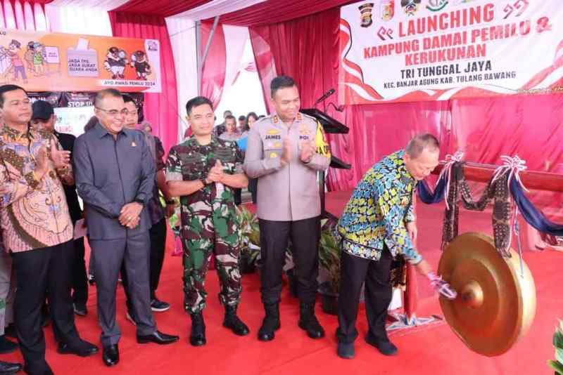 Pertama Kali di Lampung, Launching Kampung Damai Pemilu di Tulang Bawang Pertama Kali di Lampung, Launching Kampung Damai Pemilu di Tulang Bawang