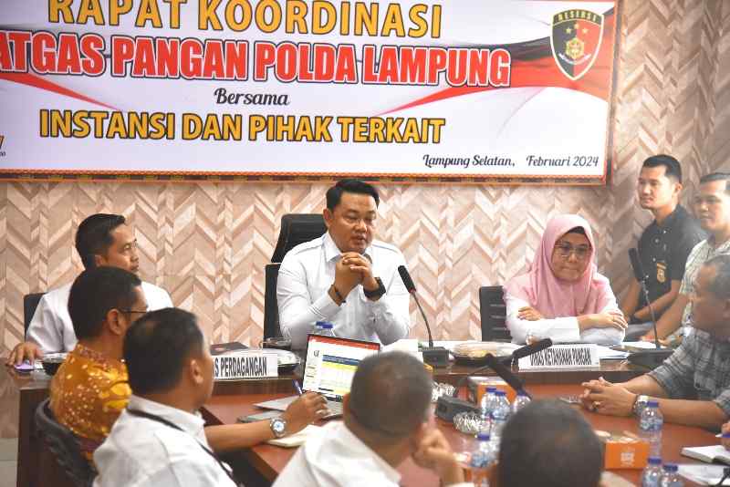 Satgas Pangan Polda Lampung adakan Rakor : Antisipasi Bahan Pangan di Pasar Satgas Pangan Polda Lampung adakan Rakor : Antisipasi Bahan Pangan di Pasar