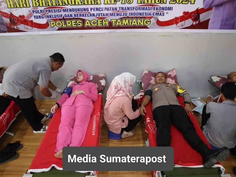 Hari Bhayangkara ke-78, Polres Aceh Tamiang Gelar Bakti Kesehatan Donor Darah Hari Bhayangkara ke-78, Polres Aceh Tamiang Gelar Bakti Kesehatan Donor Darah