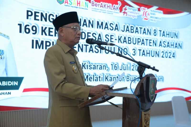 Bupati Asahan Kukuhkan Masa Jabatan 8 Tahun Kepala Desa Bupati Asahan Kukuhkan Masa Jabatan 8 Tahun Kepala Desa