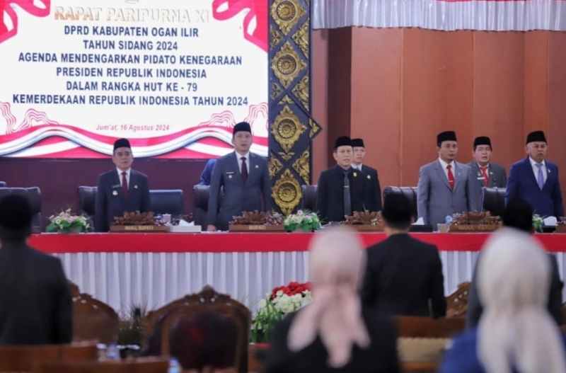 Bupati OI Hadiri Paripurna DPRD, Dengarkan Pidato Kenegaraan Presiden Peringatan HUT RI Ke-79 Bupati OI Hadiri Paripurna DPRD, Dengarkan Pidato Kenegaraan Presiden Peringatan HUT RI Ke-79