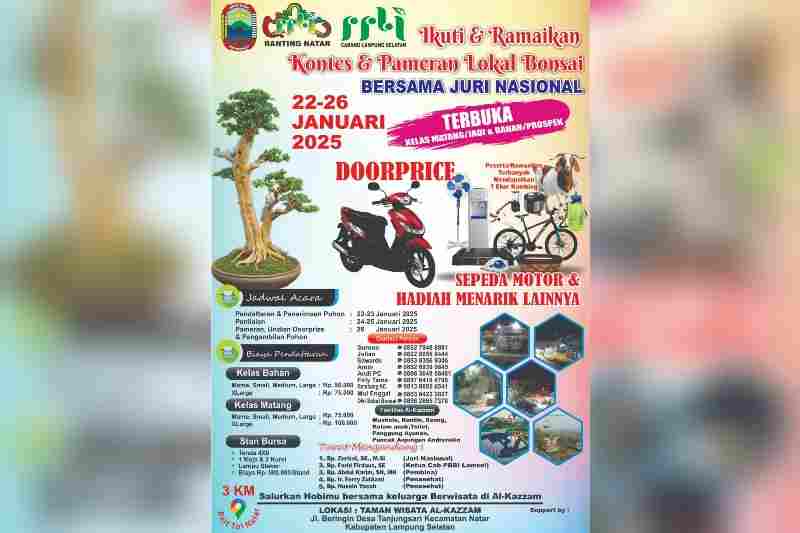 Catat Tanggalnya 22 Januari Kontes Bonsai di Taman Al Kazzam, Juri Nasional Catat Tanggalnya 22 Januari Kontes Bonsai di Taman Al Kazzam, Juri Nasional