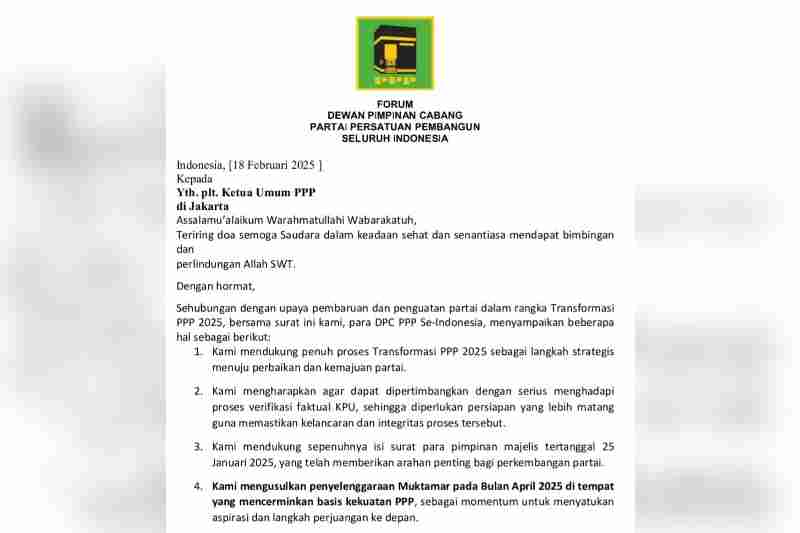 Forum DPC PPP se-Indonesia dan Para Pimpinan Majelis DPP Usulkan Muktamar April 2025 Forum DPC PPP se-Indonesia dan Para Pimpinan Majelis DPP Usulkan Muktamar April 2025