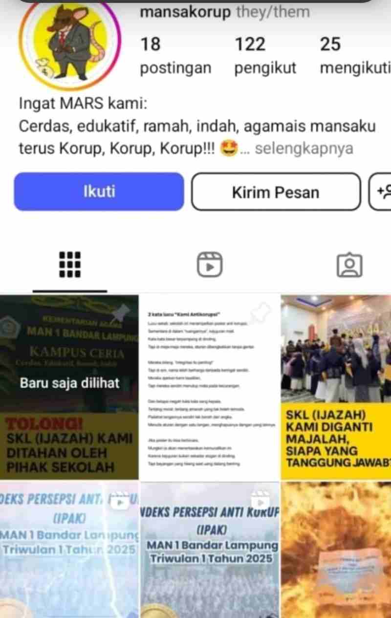 Akun Anomin Sebar Informasi Hoaks di IG, Cyber Crime Polda Lampung Diminta Selidiki Akun Anomin Sebar Informasi Hoaks di IG, Cyber Crime Polda Lampung Diminta Selidiki