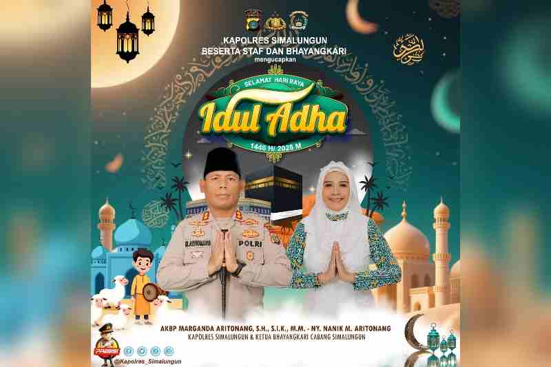 Kapolres Simalungun Ucapkan Selamat Idul Adha 1446 H, Ajak Masyarakat Wujudkan Polri Presisi Kapolres Simalungun Ucapkan Selamat Idul Adha 1446 H, Ajak Masyarakat Wujudkan Polri Presisi