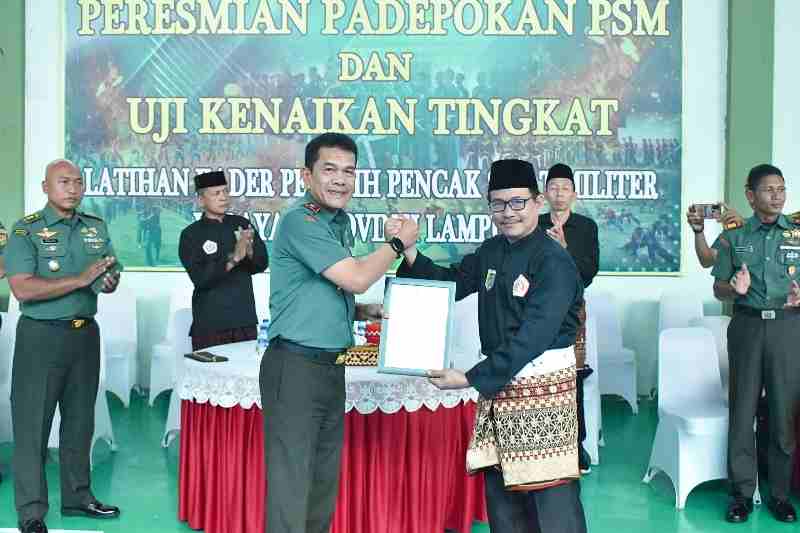 Padepokan Pencak Silat Militer Korem 043/Gatam Diresmikan, Siap Lestarikan dan Kembangkan Budaya Bangsa Padepokan Pencak Silat Militer Korem 043/Gatam Diresmikan, Siap Lestarikan dan Kembangkan Budaya Bangsa