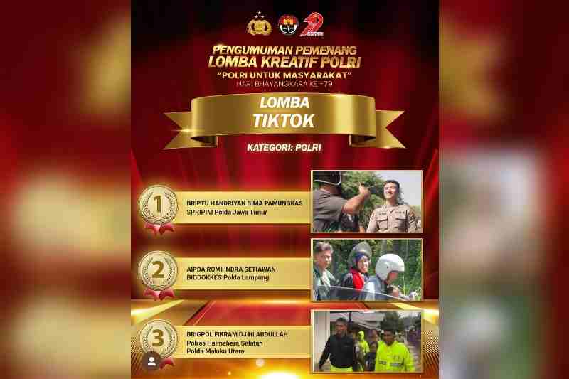 Aipda Romi Indra Raih Juara 2 Lomba Konten Kreator Tiktok Kategori Polri Aipda Romi Indra Raih Juara 2 Lomba Konten Kreator Tiktok Kategori Polri