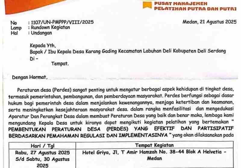 Lagi, Bimtek Abal Abal Desa Di Deli Serdang, Tema terkesan merendahkan Kwalitas SDM Aparatur Desa Lagi, Bimtek Abal Abal Desa Di Deli Serdang, Tema terkesan merendahkan Kwalitas SDM Aparatur Desa