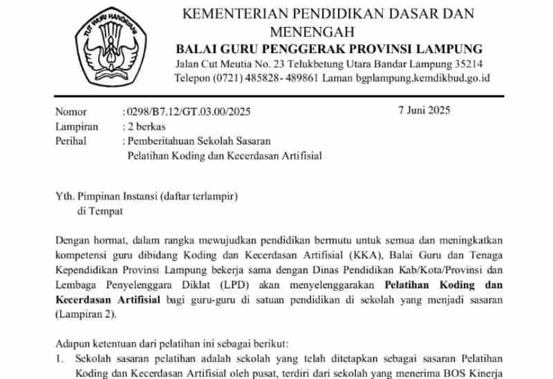 Kemendik Dasar dan Menengah Balai Guru Penggerak Diduga Proyekkan Pelatihan Koding Kemendik Dasar dan Menengah Balai Guru Penggerak Diduga Proyekkan Pelatihan Koding