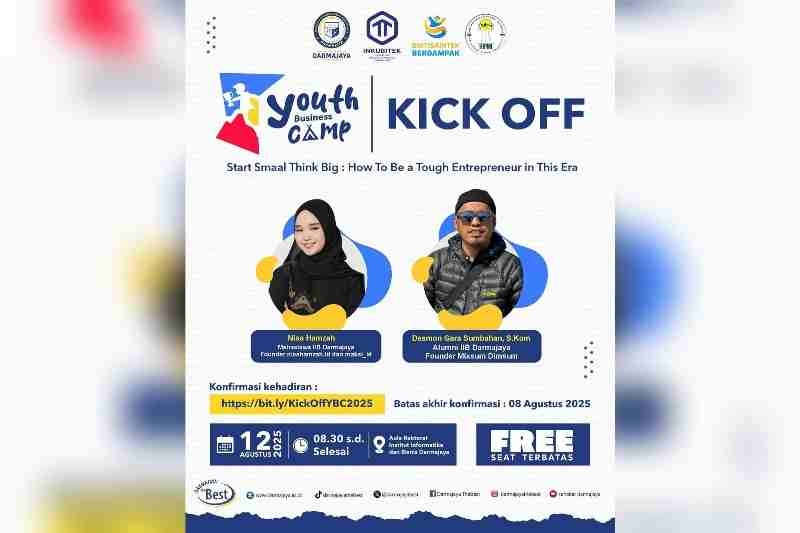 Darmajaya Hadirkan Youth Business Camp 2025 – Daftar Gratis, Kuota Terbatas! Darmajaya Hadirkan Youth Business Camp 2025 – Daftar Gratis, Kuota Terbatas!
