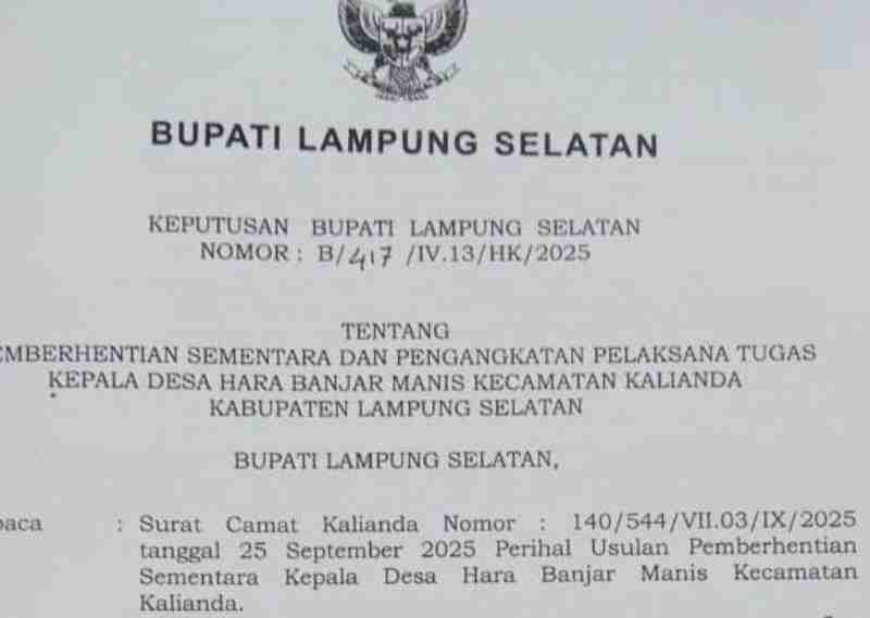 LPH Lamsel Apresiasi Langkah Bupati Eksekusi Pemberhentian Kades Hara Banjar Manis LPH Lamsel Apresiasi Langkah Bupati Eksekusi Pemberhentian Kades Hara Banjar Manis