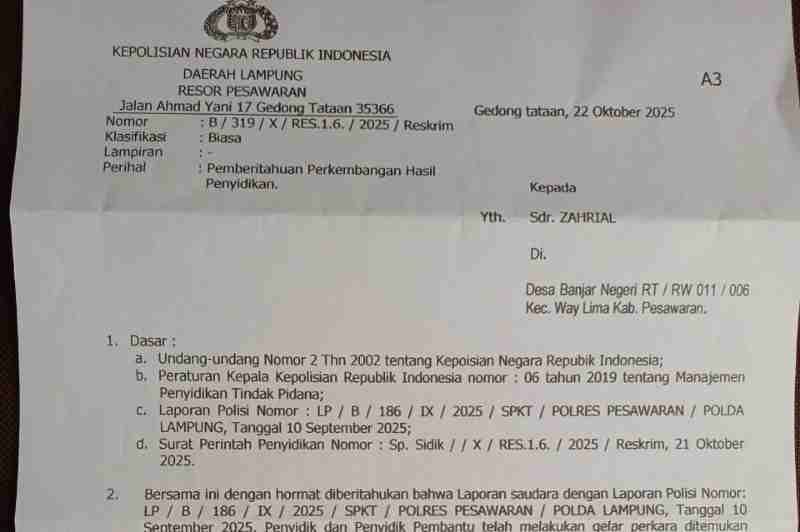 Kasus Mantan Anggota Dewan Ludahi dan Pukul Korban Naik Penyidikan, Polres Pesawaran Bakal Tetapkan Tersangka Kasus Mantan Anggota Dewan Ludahi dan Pukul Korban Naik Penyidikan, Polres Pesawaran Bakal Tetapkan Tersangka