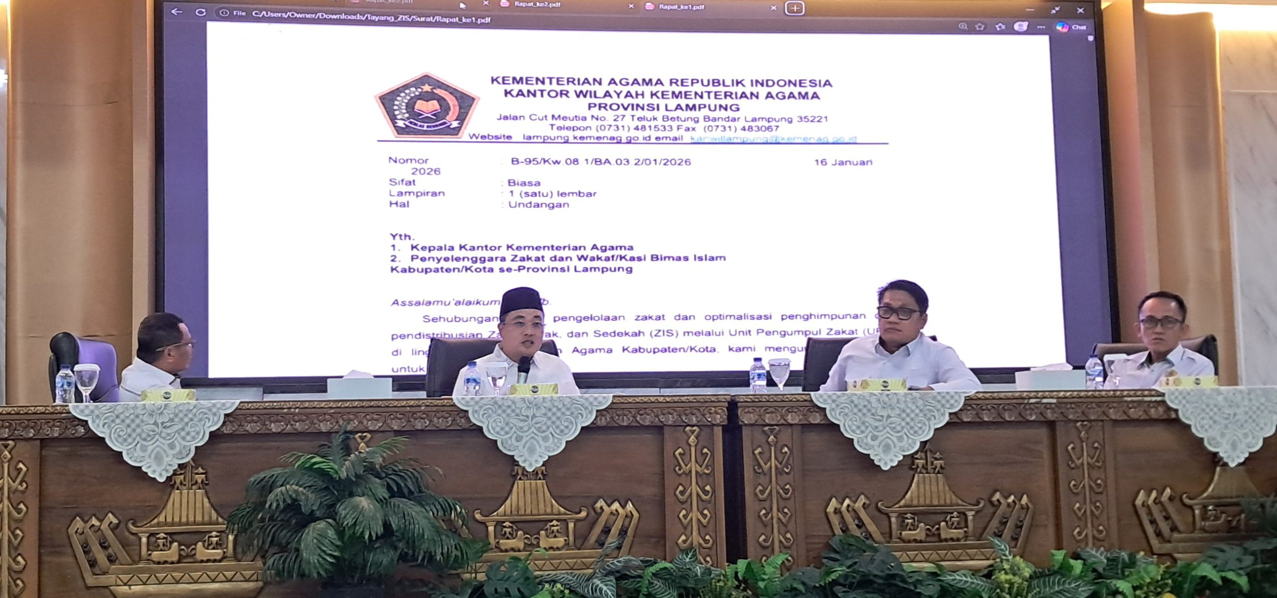 Kakanwil Kemenag Lampung H. Zulkarnain Tegaskan ZIS Berdasarkan Regulasi Kakanwil Kemenag Lampung H. Zulkarnain Tegaskan ZIS Berdasarkan Regulasi