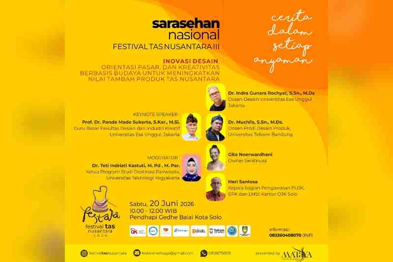 FESTARA 2026 Hadirkan Sarasehan Nasional, Dorong Industri Tas Nusantara Berbasis Inovasi dan Budaya FESTARA 2026 Hadirkan Sarasehan Nasional, Dorong Industri Tas Nusantara Berbasis Inovasi dan Budaya