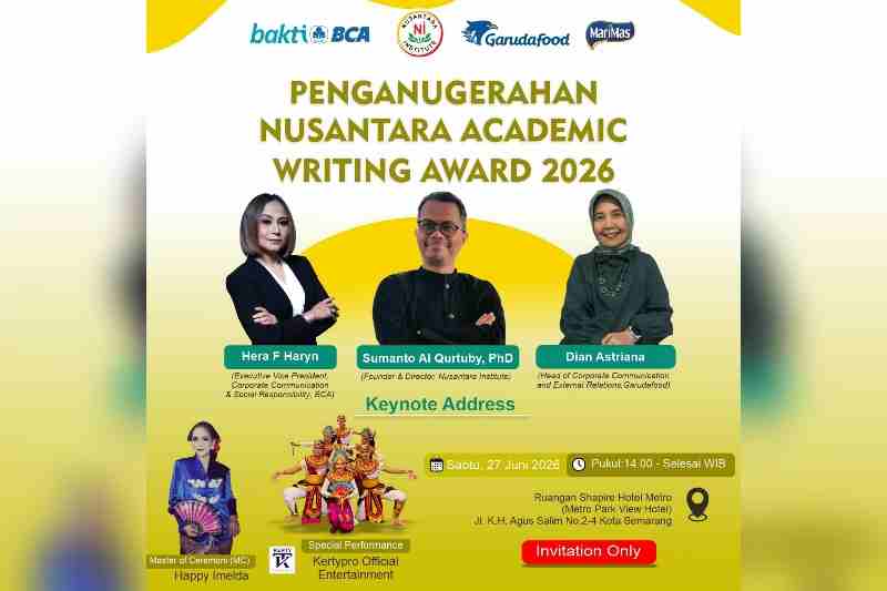 Nusantara Institute Gelar NAWA 2026, Apresiasi Penulis Akademik dan Penggerak Literasi Nusantara Institute Gelar NAWA 2026, Apresiasi Penulis Akademik dan Penggerak Literasi