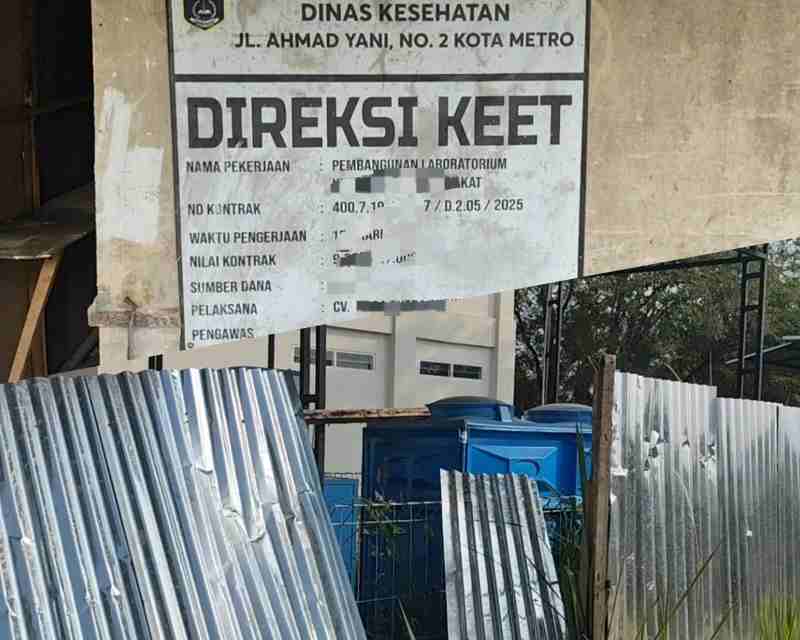 Labkesmas Rp9 Miliar Menganggur, Dinkes Metro Pilih “No Komen” Soal Pengawasan dan Penanggung Jawab Labkesmas Rp9 Miliar Menganggur, Dinkes Metro Pilih “No Komen” Soal Pengawasan dan Penanggung Jawab