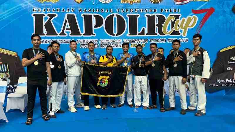 Polda Lampung Berhasil Sabet 10 Medali di Kejuaraan Nasional Taekwondo Kapolri Cup 7 Tahun 2026 Polda Lampung Berhasil Sabet 10 Medali di Kejuaraan Nasional Taekwondo Kapolri Cup 7 Tahun 2026