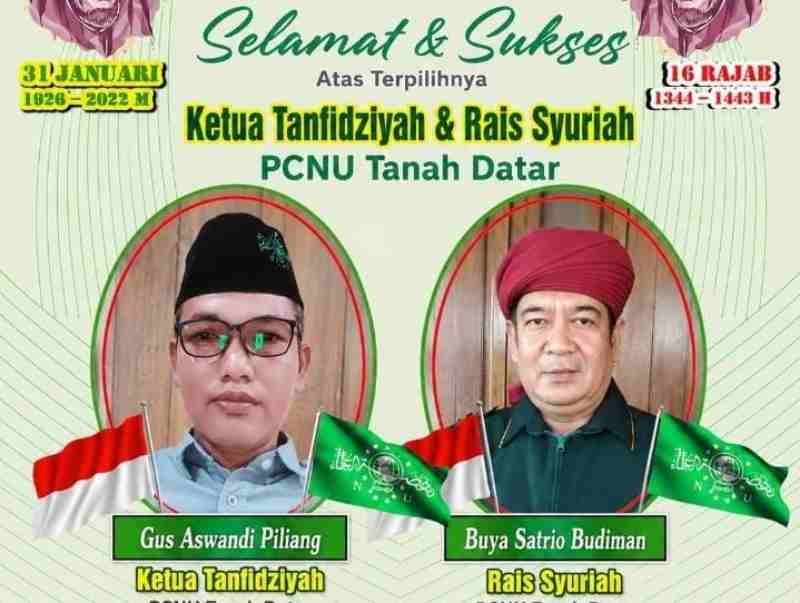 Konfercab NU Tanah Datar 2026 Tetapkan Gus Aswandi Piliang dan Buya Satrio Budiman sebagai Ketua